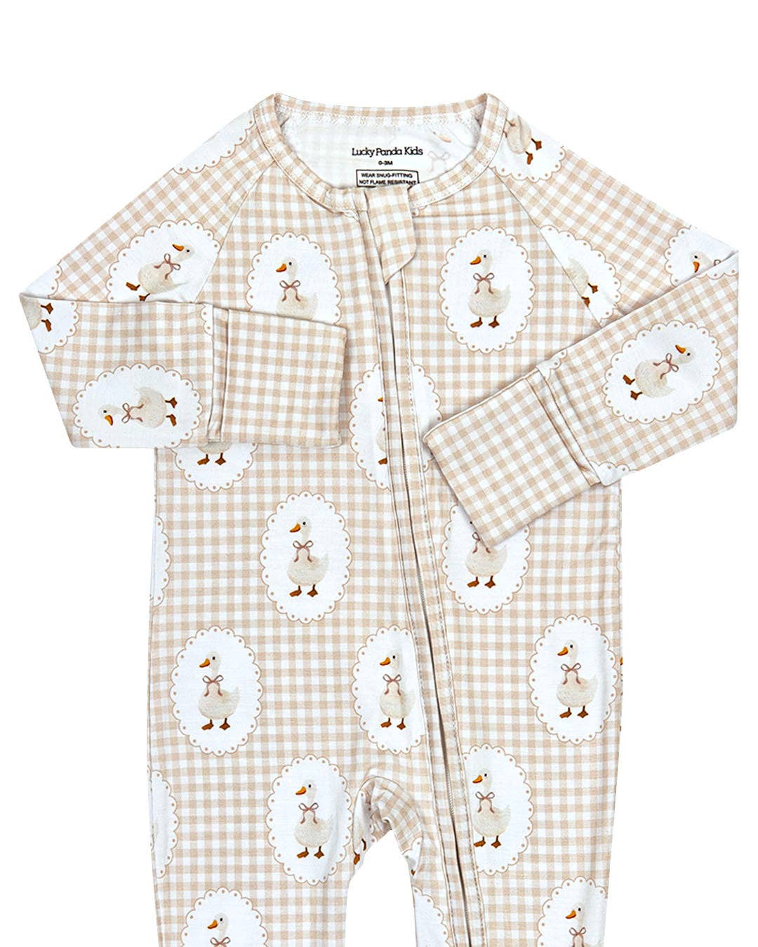 Bamboo Zip Romper | Gingham & Goose: 3-6M