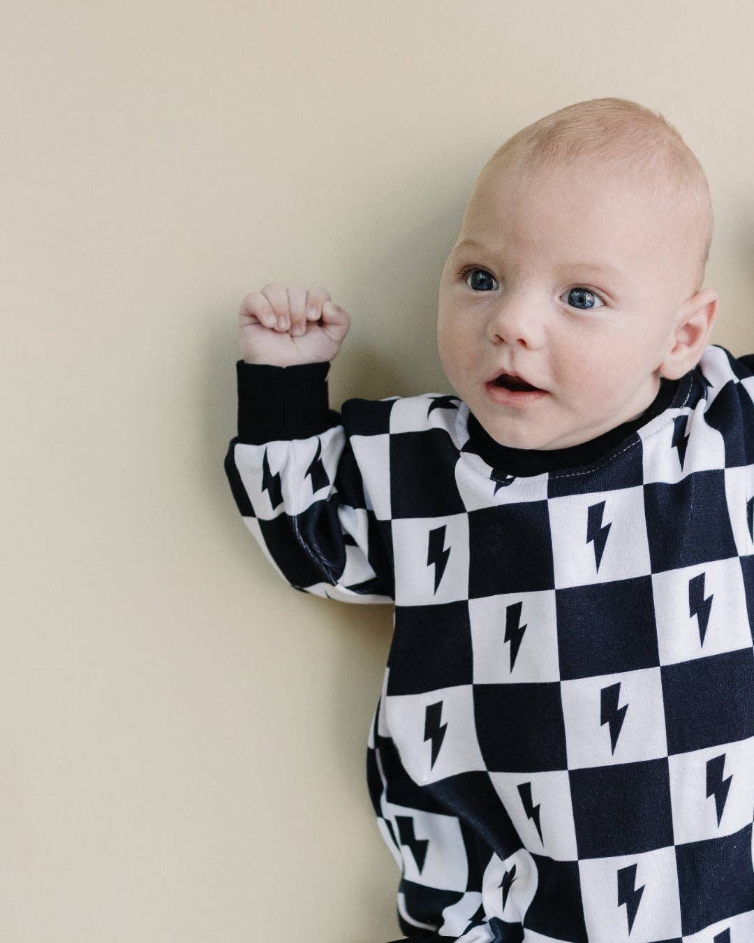 Bubble Romper | Charcoal Bolts: 18-24M