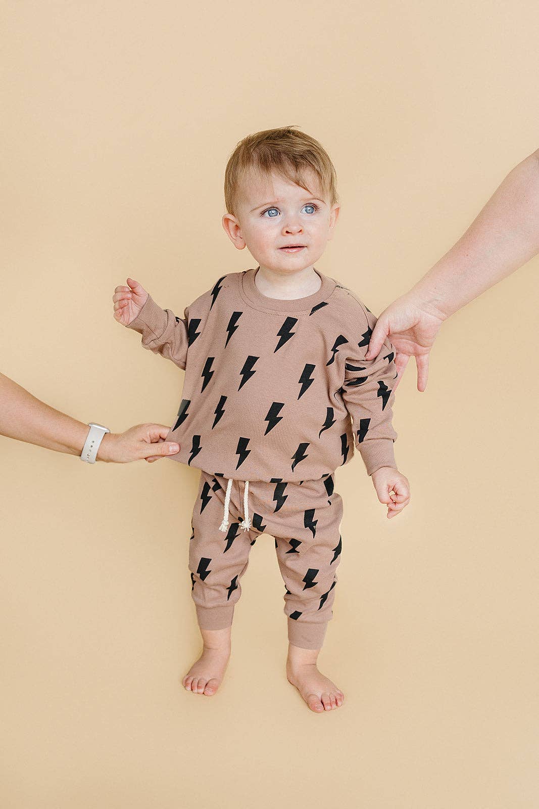 Jogger Set | Mocha Bolts: 18-24M