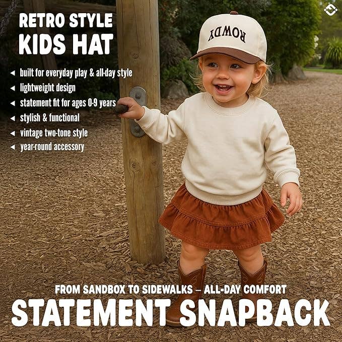 Kids/Baby 2-Tone Cap: Rowdy Upside Down - Brown/Beige: Toddler (12-24 Months)