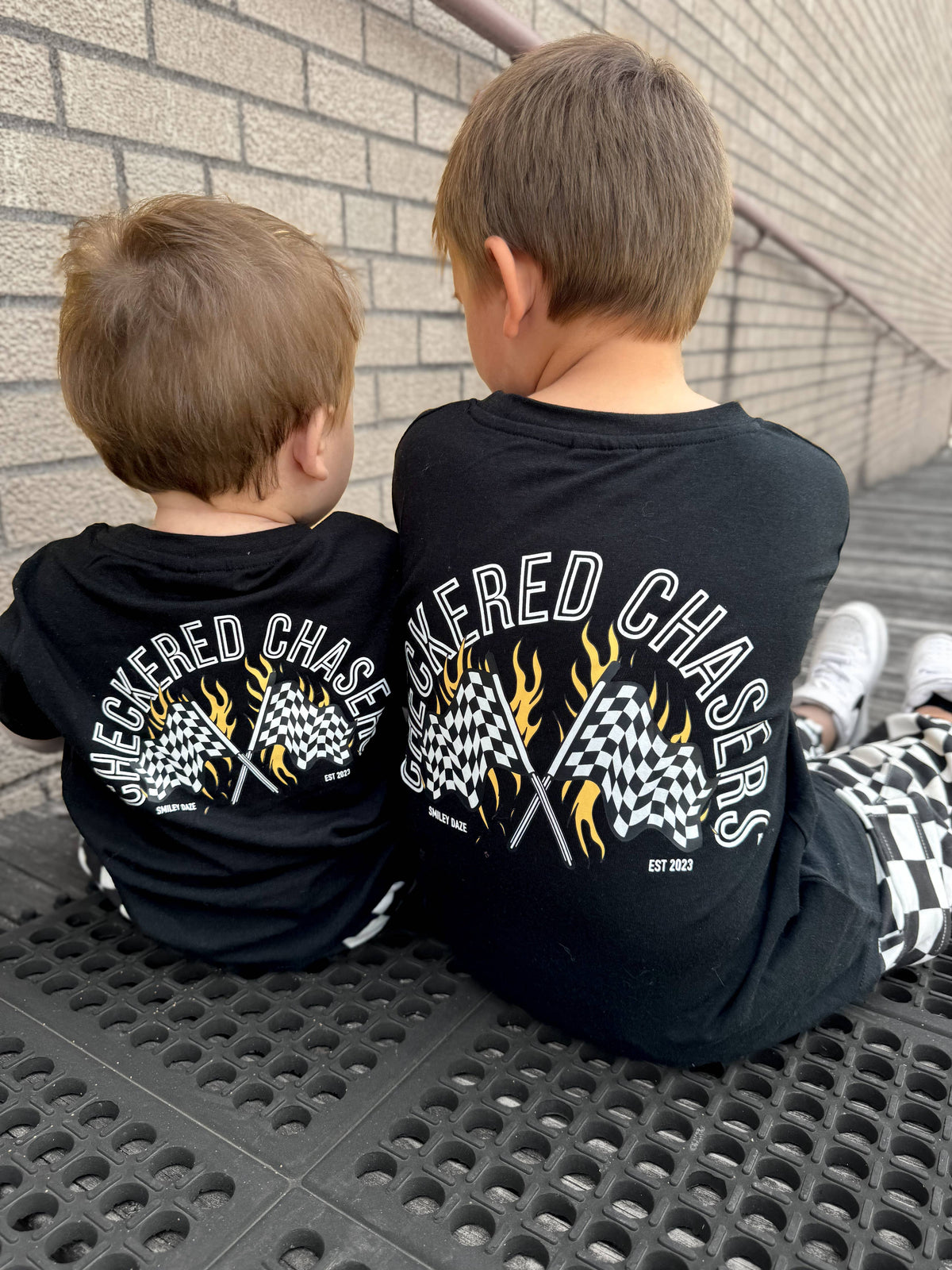 CHECKERED CHASER • BAMBOO TEE: 12/18m