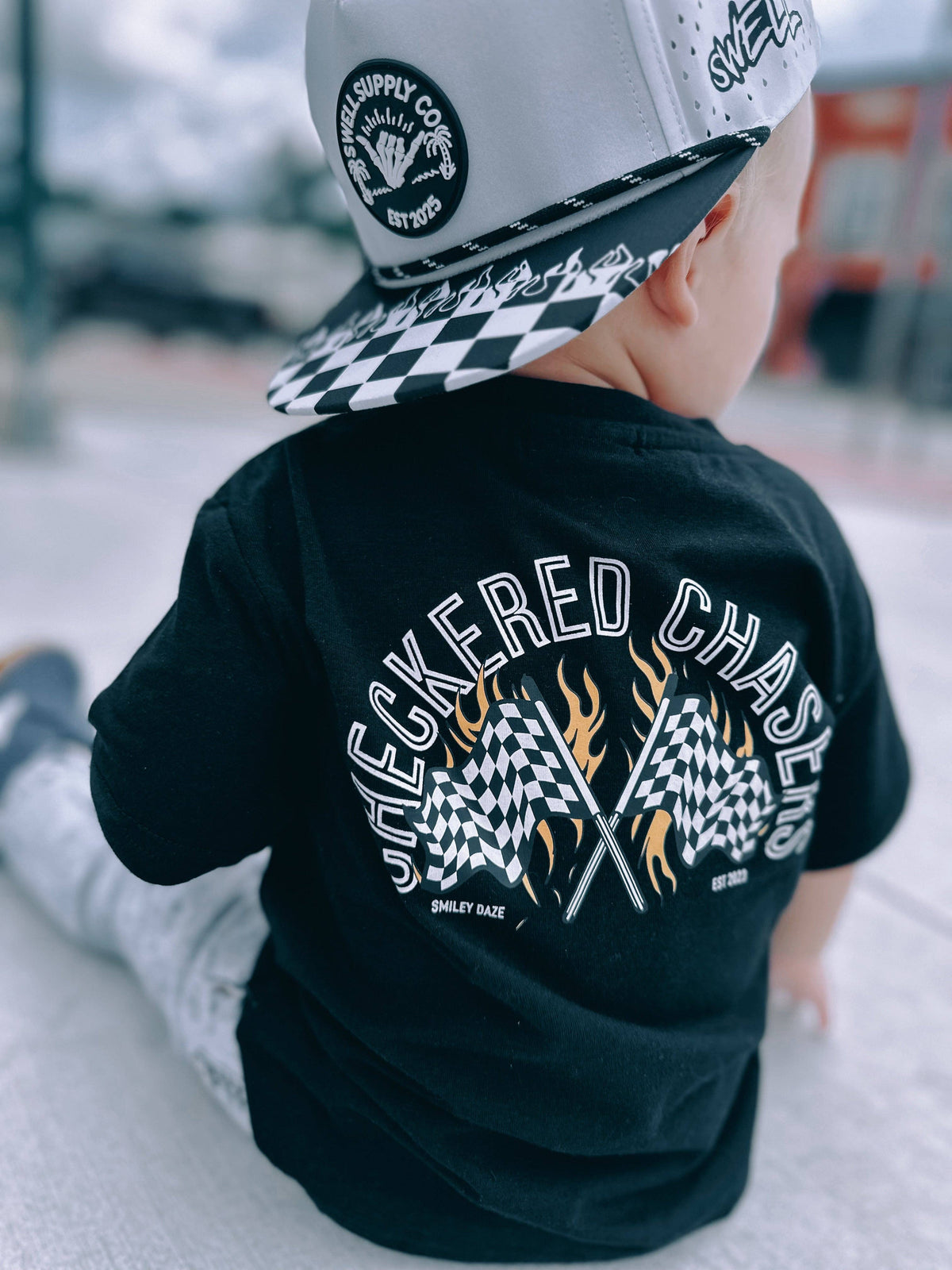 CHECKERED CHASER • BAMBOO TEE: 12/18m