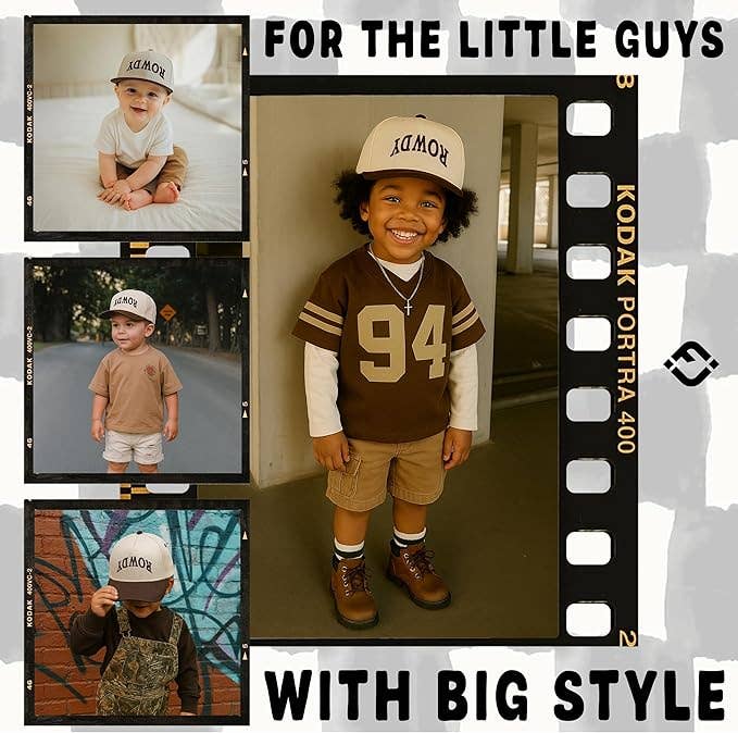 Kids/Baby 2-Tone Cap: Rowdy Upside Down - Brown/Beige: Toddler (12-24 Months)