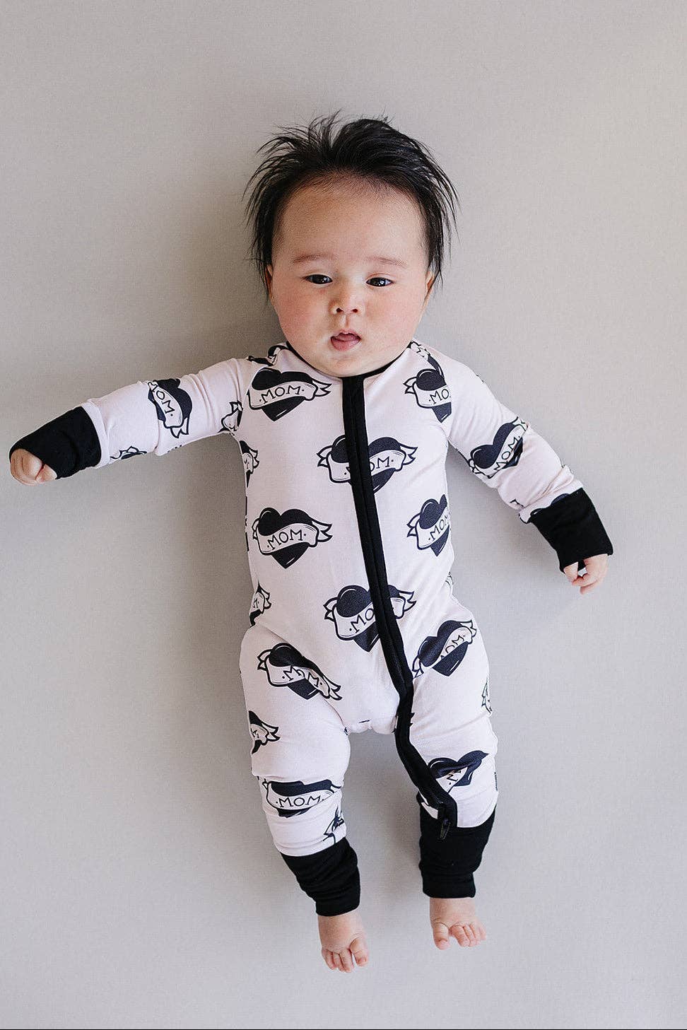 Bamboo Zip Romper | Mom Tattoo: 3-6M