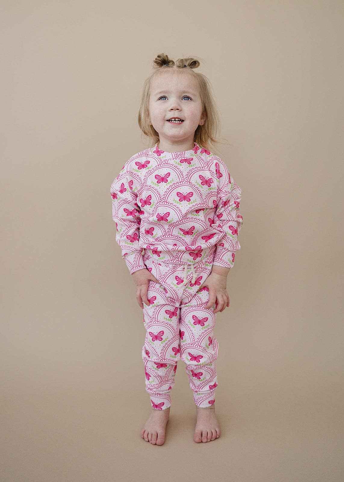 Jogger Set | Pink Butterfly: 2T