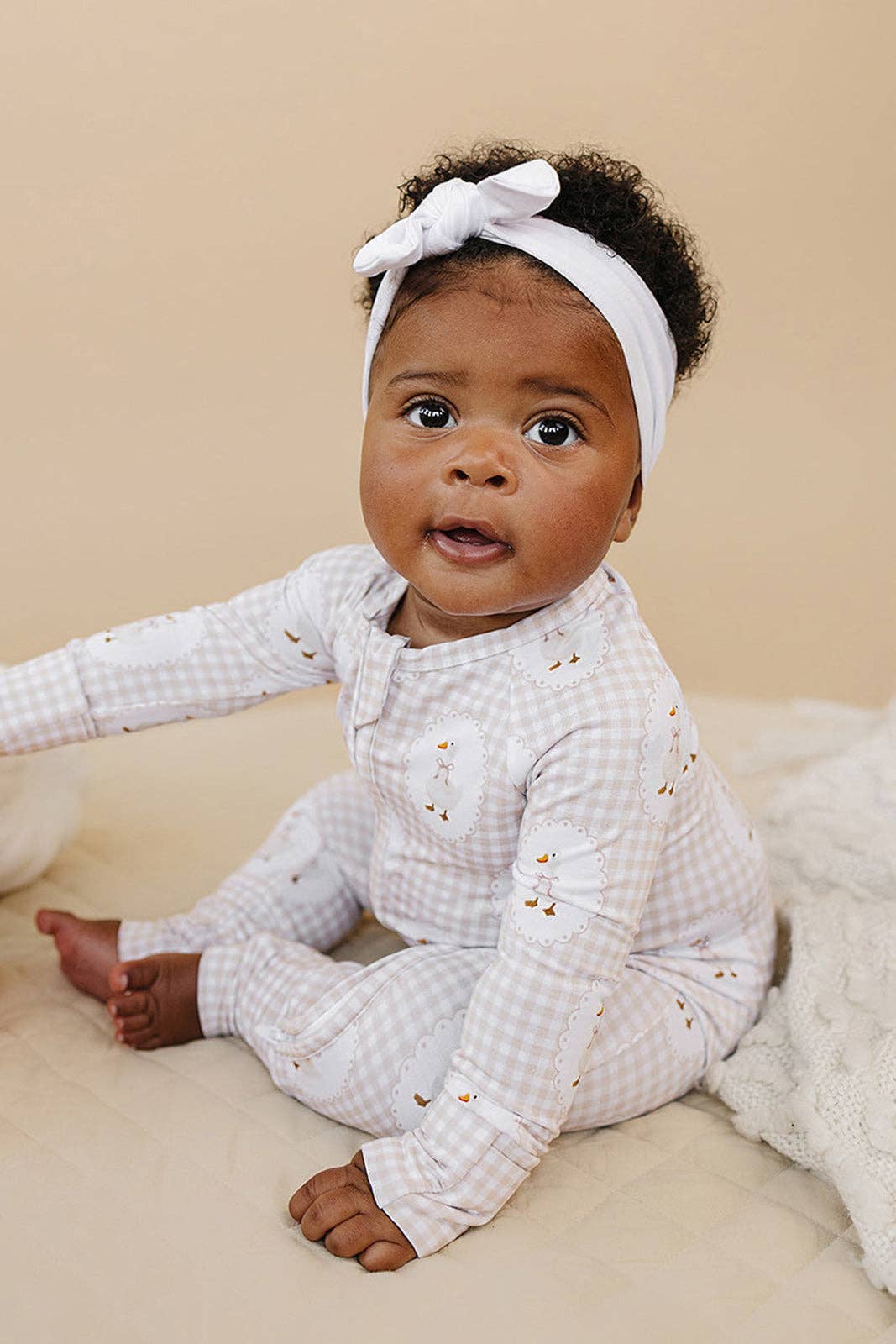 Bamboo Zip Romper | Gingham & Goose: 3-6M