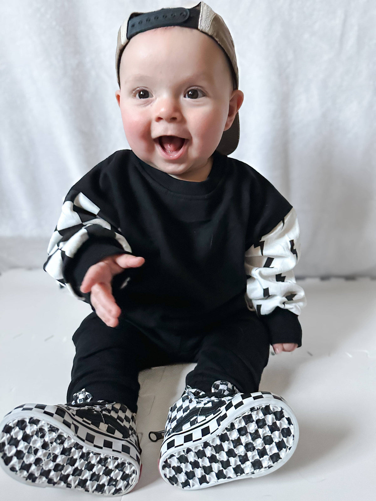 RAD • CREWNECK • CHECKERED + BOLTS: 12/18m