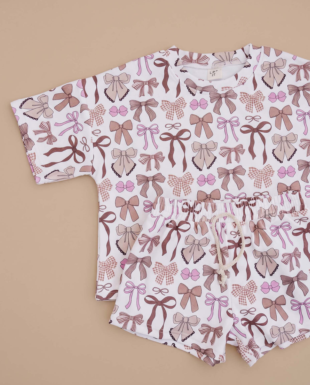 Shorts Set | Mocha Bows: 2T
