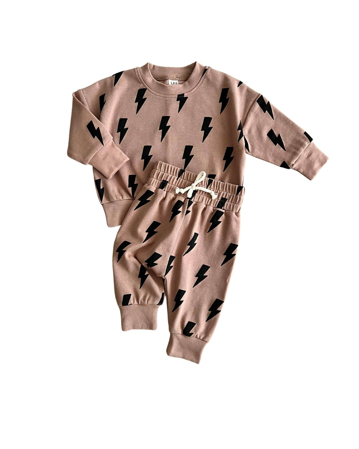 Jogger Set | Mocha Bolts: 18-24M