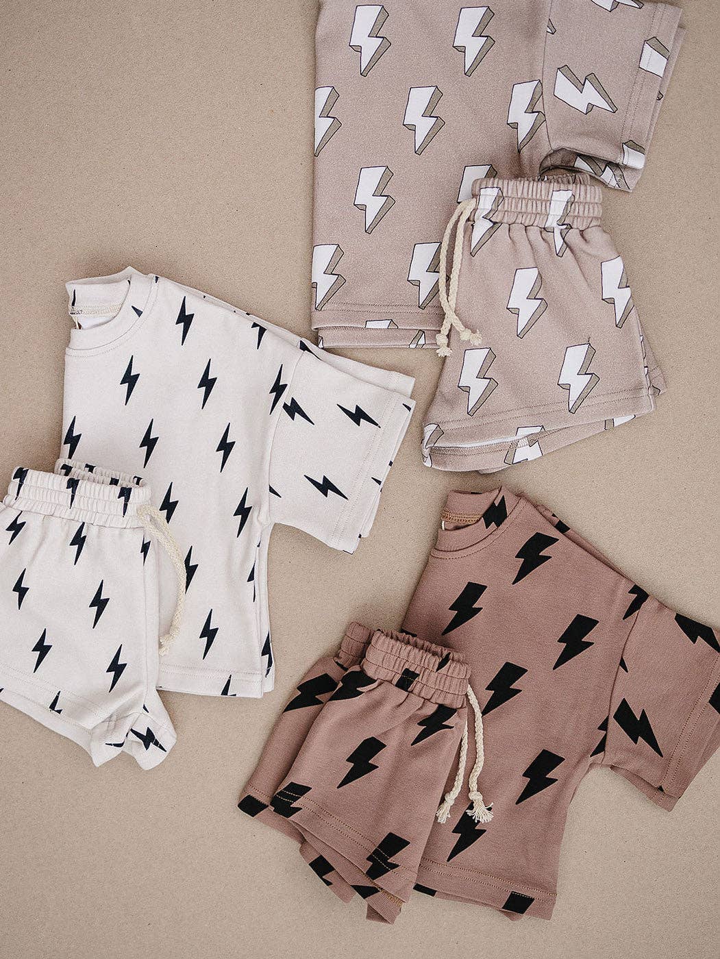 Shorts Set | Mocha Bolts: 4T