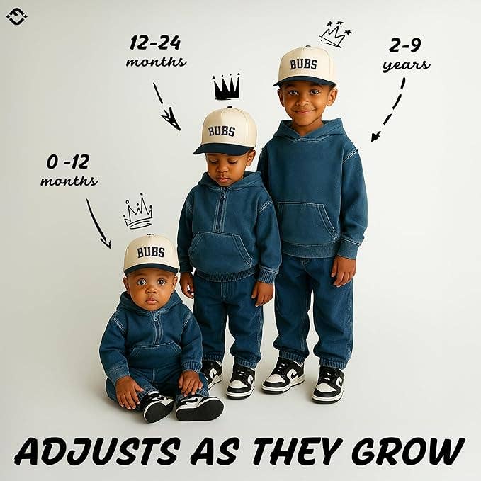 Kids/Baby Two Tone Vintage Cap - Bubs (Navy/Beige): Toddler (12-24 Months)