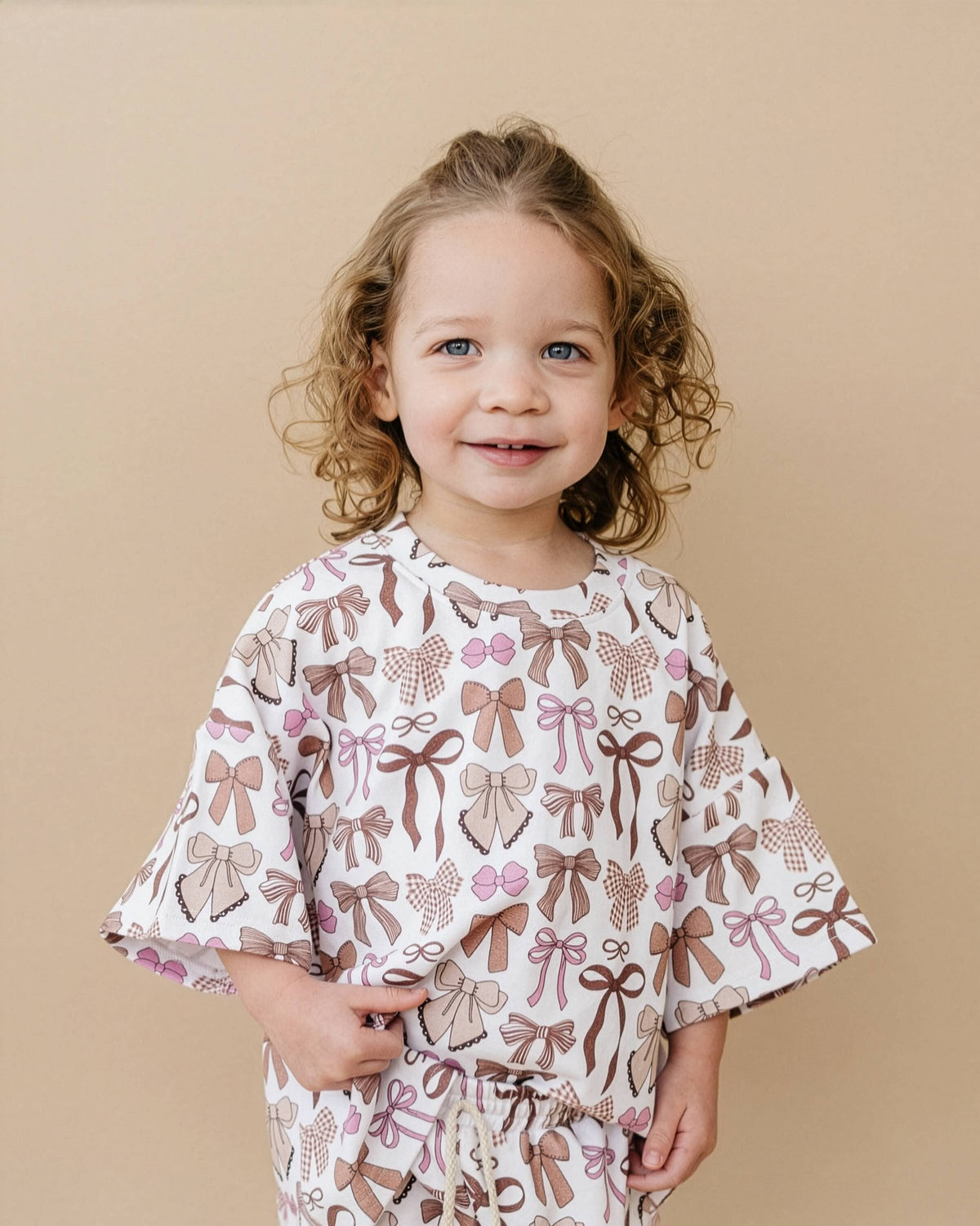 Shorts Set | Mocha Bows: 2T