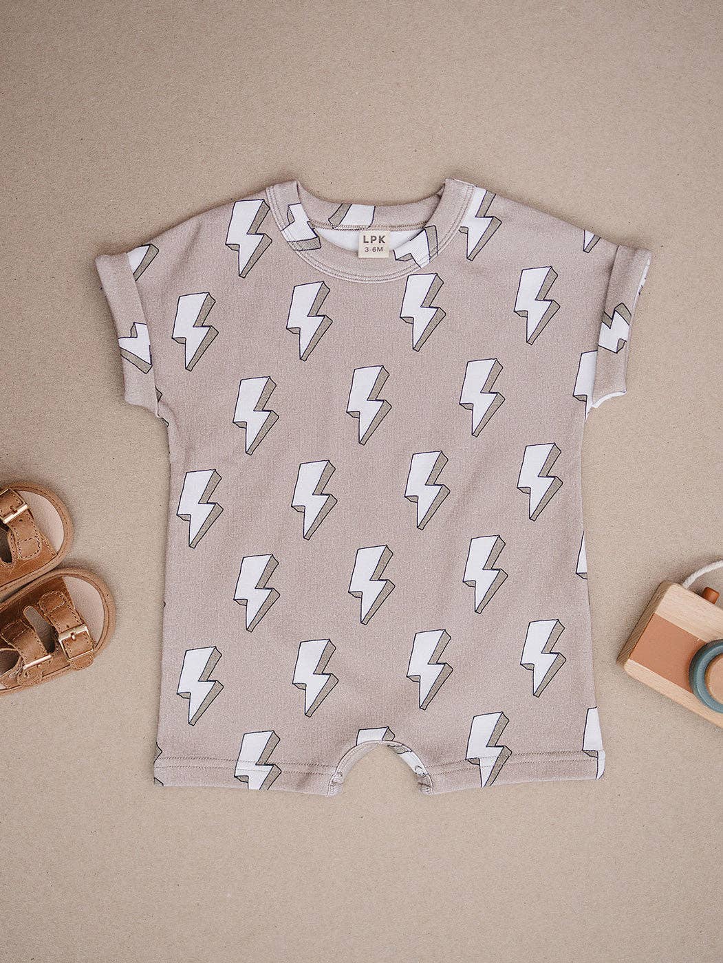 Cotton Romper | Electric Beige: 12-18M
