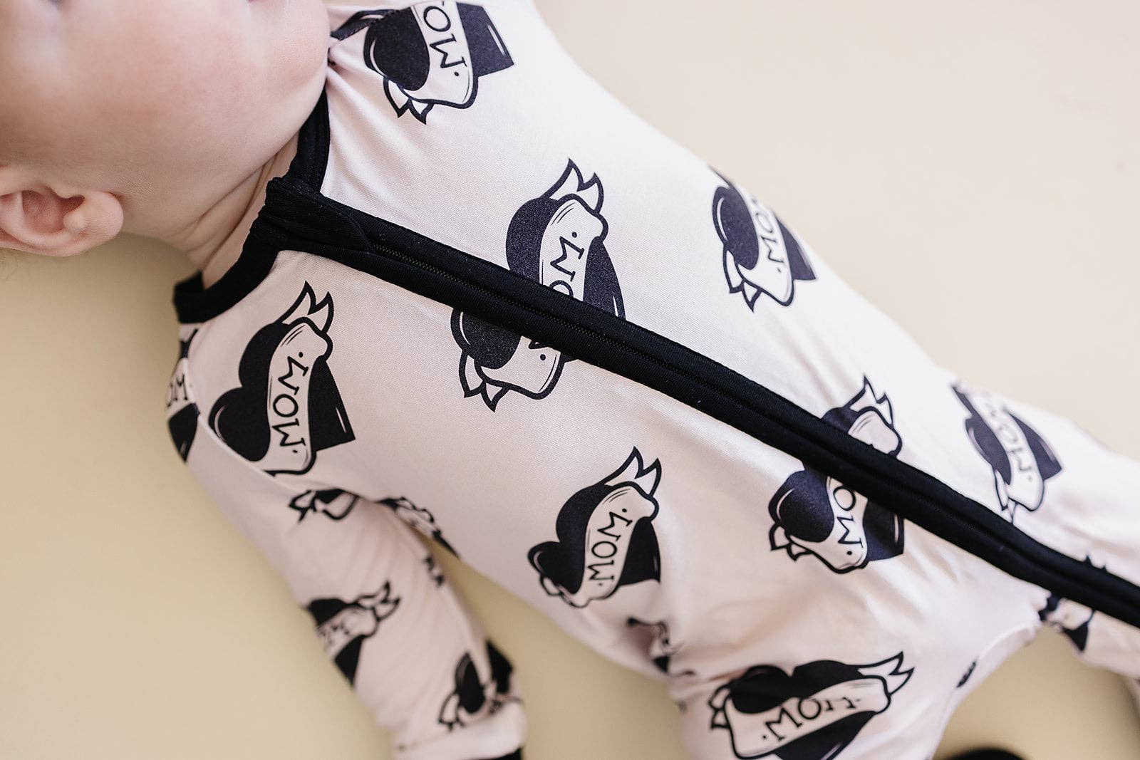 Bamboo Zip Romper | Mom Tattoo: 3-6M