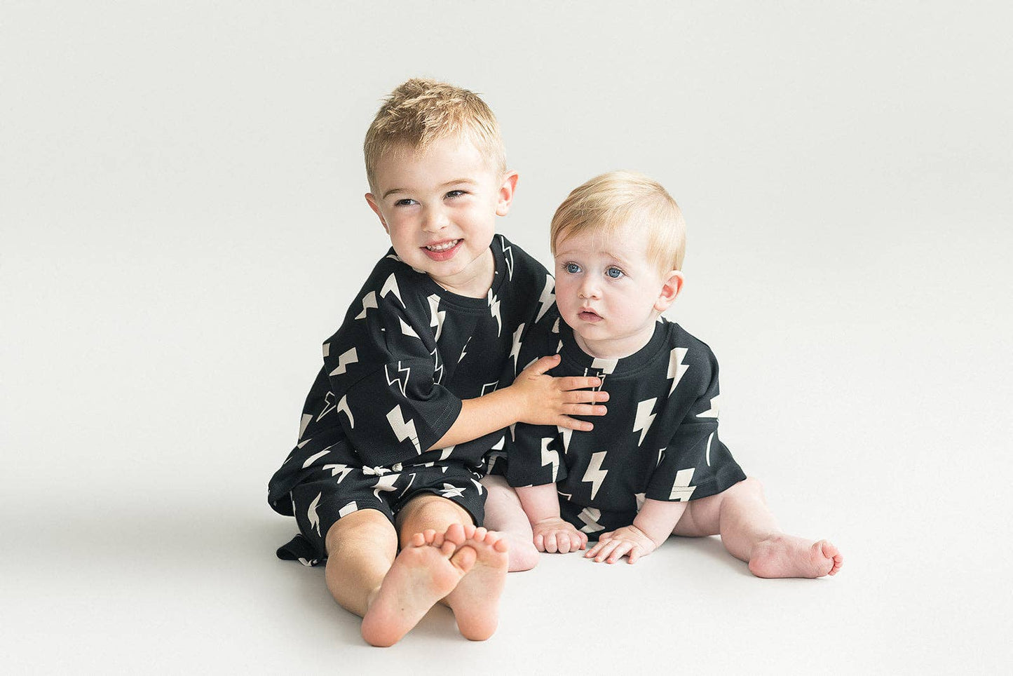 Shorts Set | Black Bolts: 3T