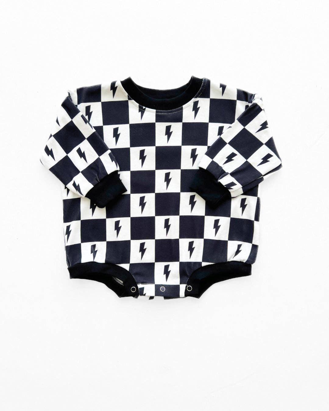 Bubble Romper | Charcoal Bolts: 18-24M