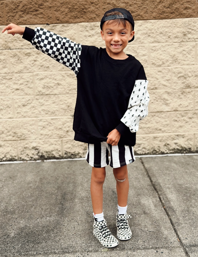 RAD • CREWNECK • CHECKERED + BOLTS: 12/18m