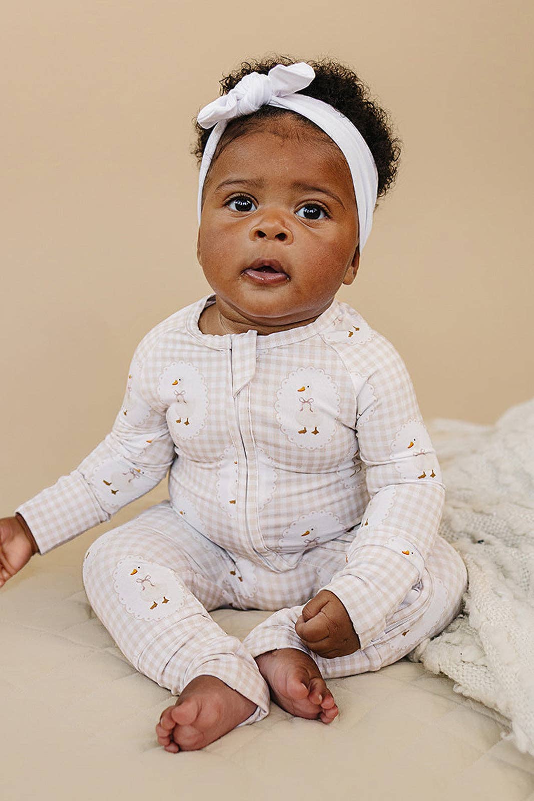 Bamboo Zip Romper | Gingham & Goose: 6-12M