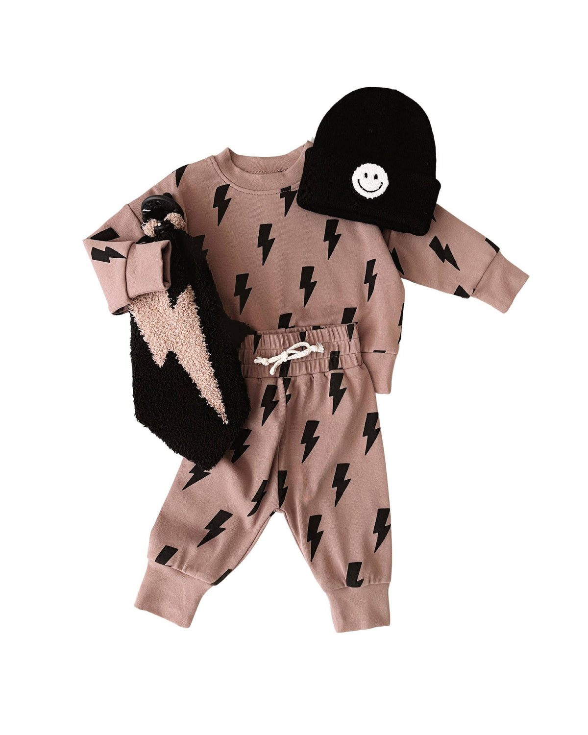 Jogger Set | Mocha Bolts: 12-18M