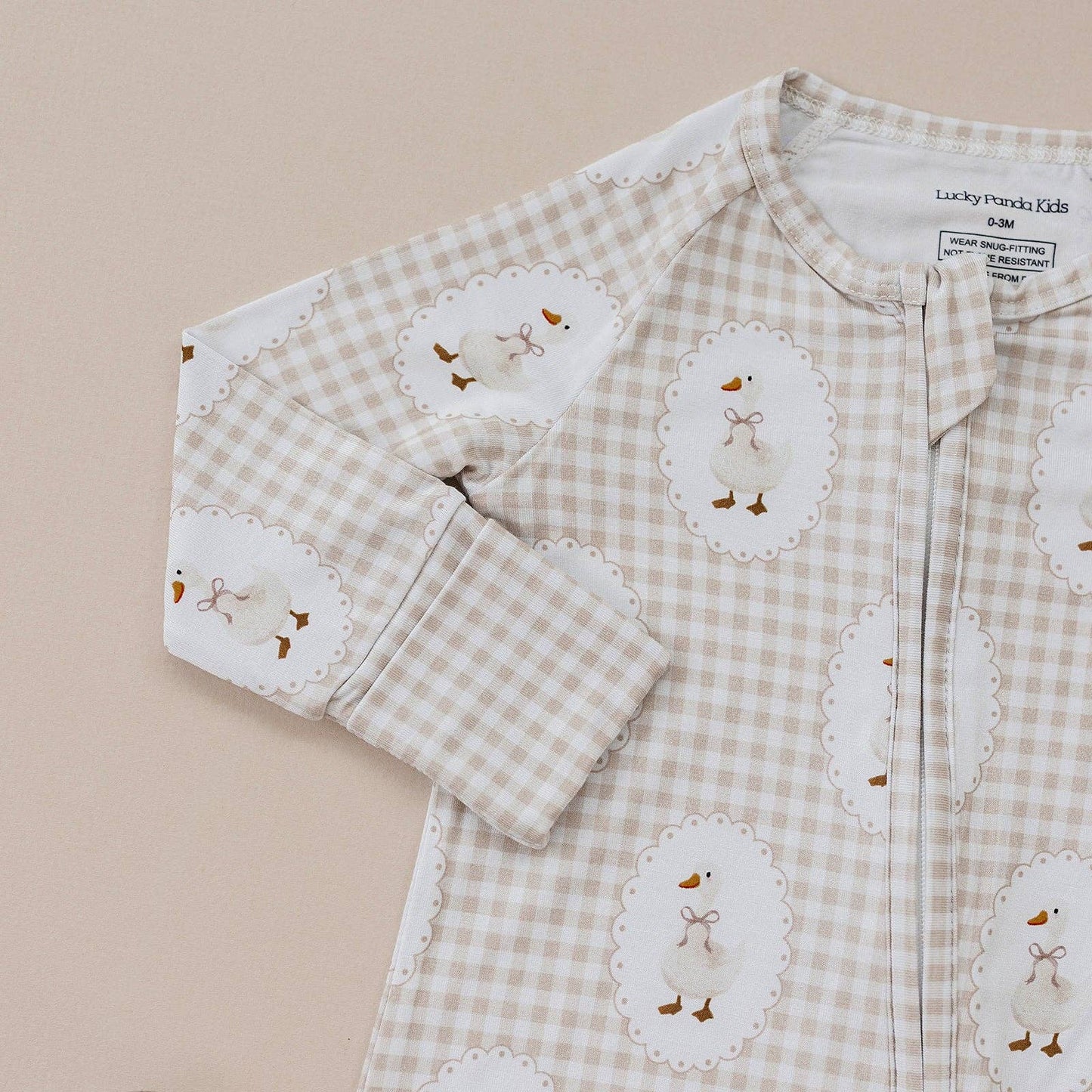 Bamboo Zip Romper | Gingham & Goose: 6-12M