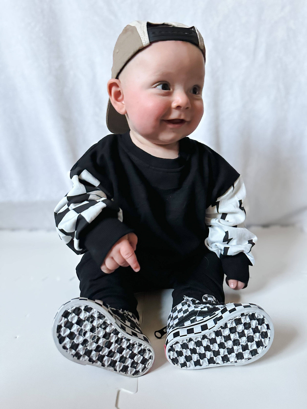 RAD • CREWNECK • CHECKERED + BOLTS: 12/18m