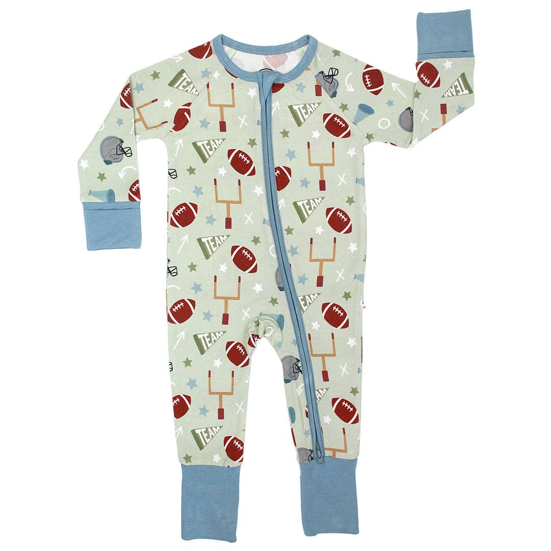 Football Game Day Sports Bamboo Convertible Baby Pajamas