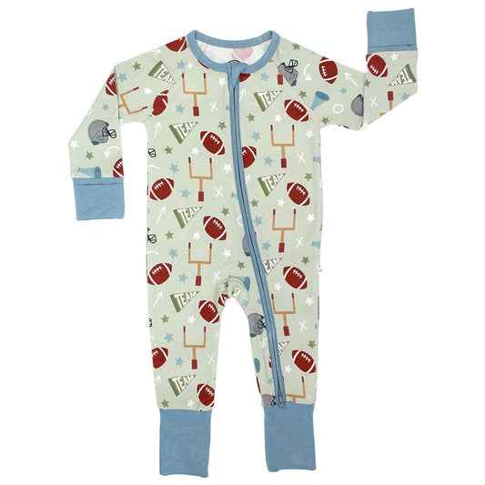 Football Game Day Sports Bamboo Convertible Baby Pajamas