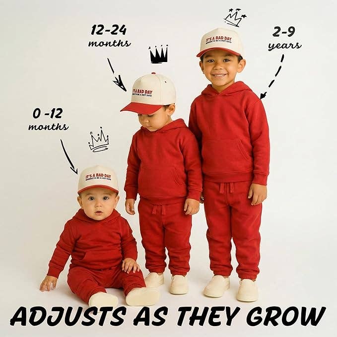 Kid/Baby 2-Tone Cap: It's a Bad Day to Be a Hot Dog: Kids (2-9 Years)