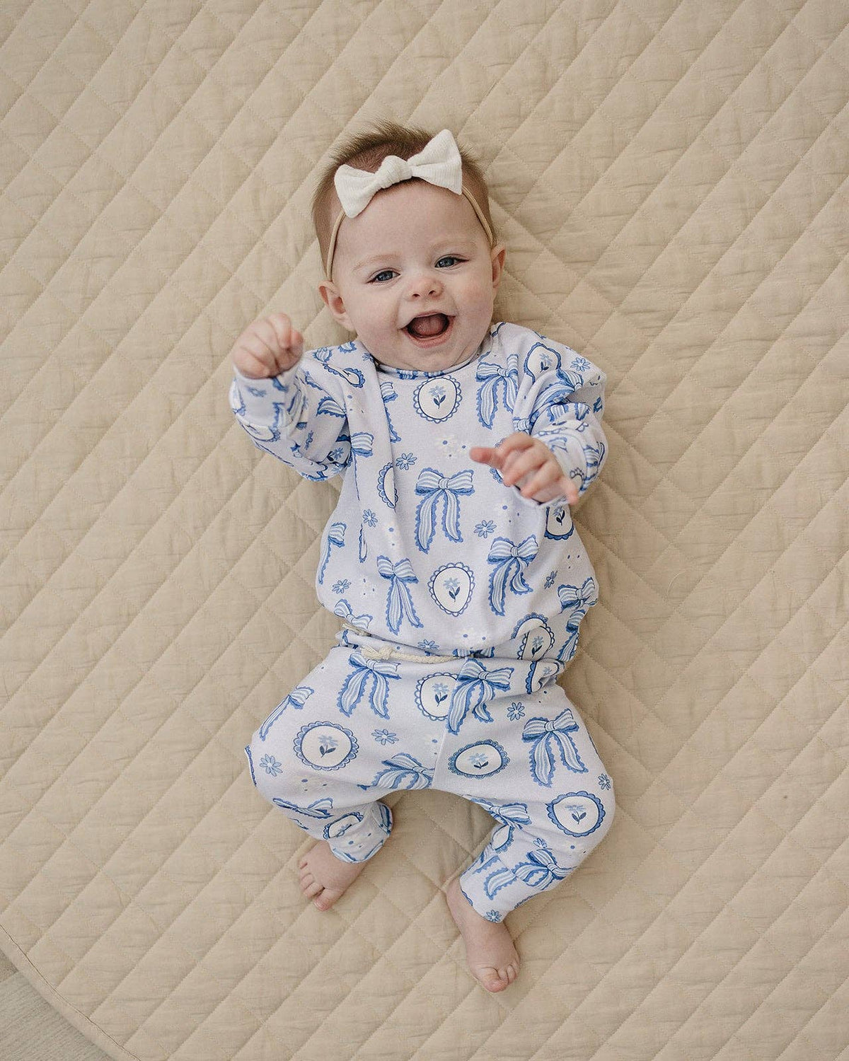 Jogger Set | Blue Bow: 2T