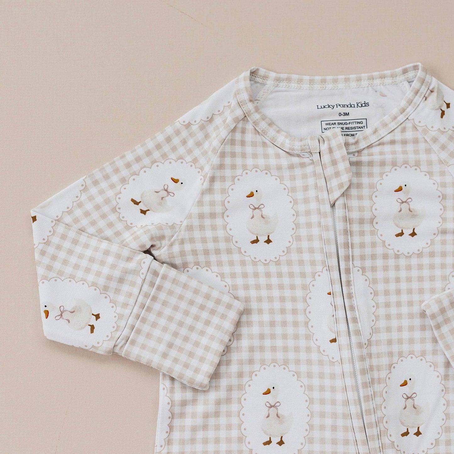 Bamboo Zip Romper | Gingham & Goose: 3-6M