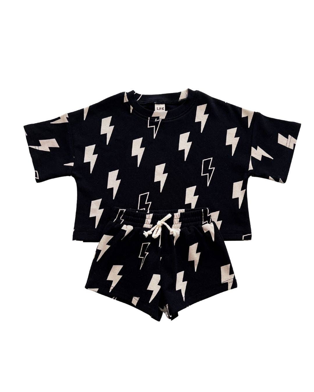 Shorts Set | Black Bolts: 12-18M