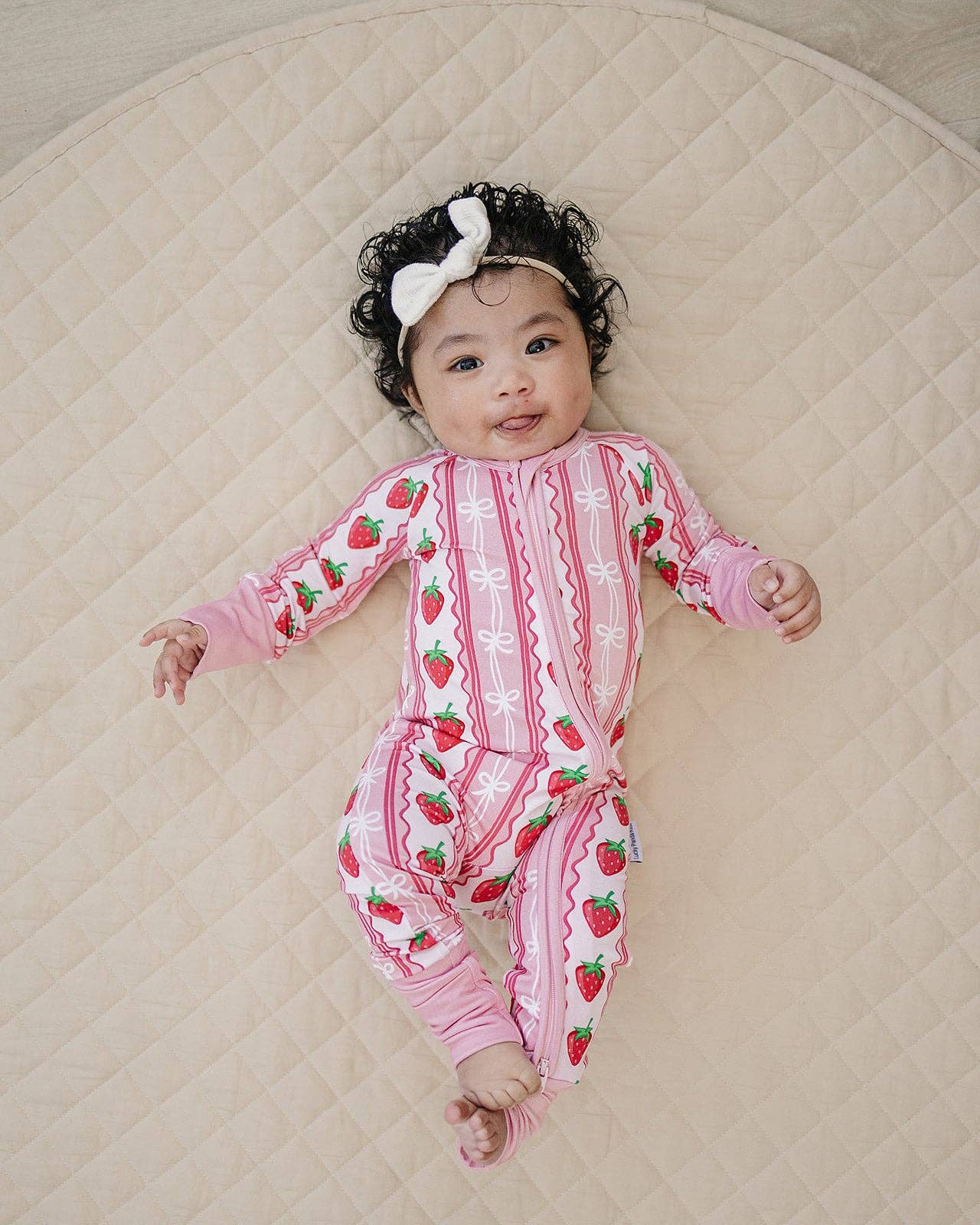Bamboo Zip Romper | Strawberry: 12-18M