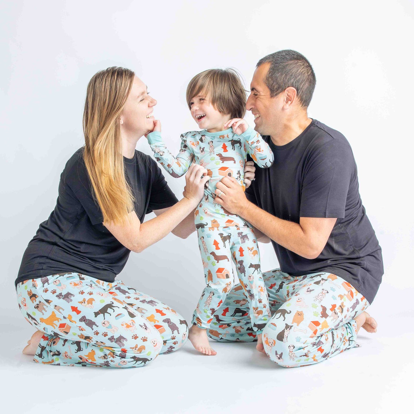Dogs Bark Pets Kids Bamboo Pajamas Toddler Sleep Set: Blue/Multi / 2T