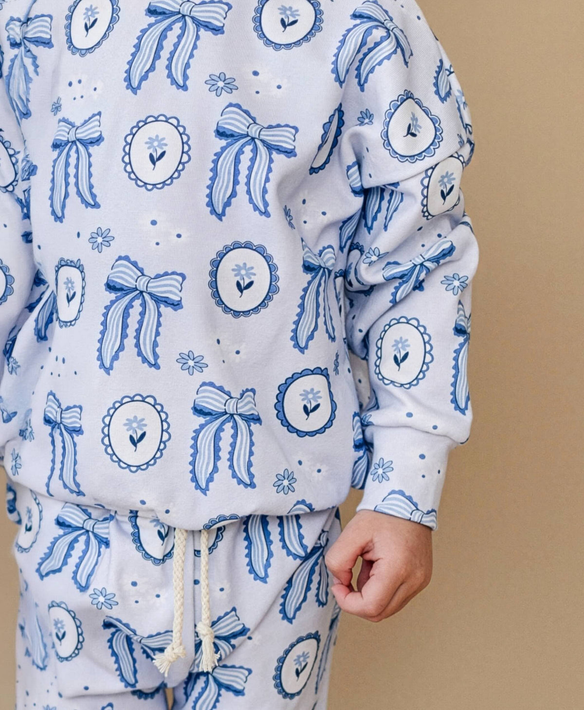 Jogger Set | Blue Bow: 12-18M