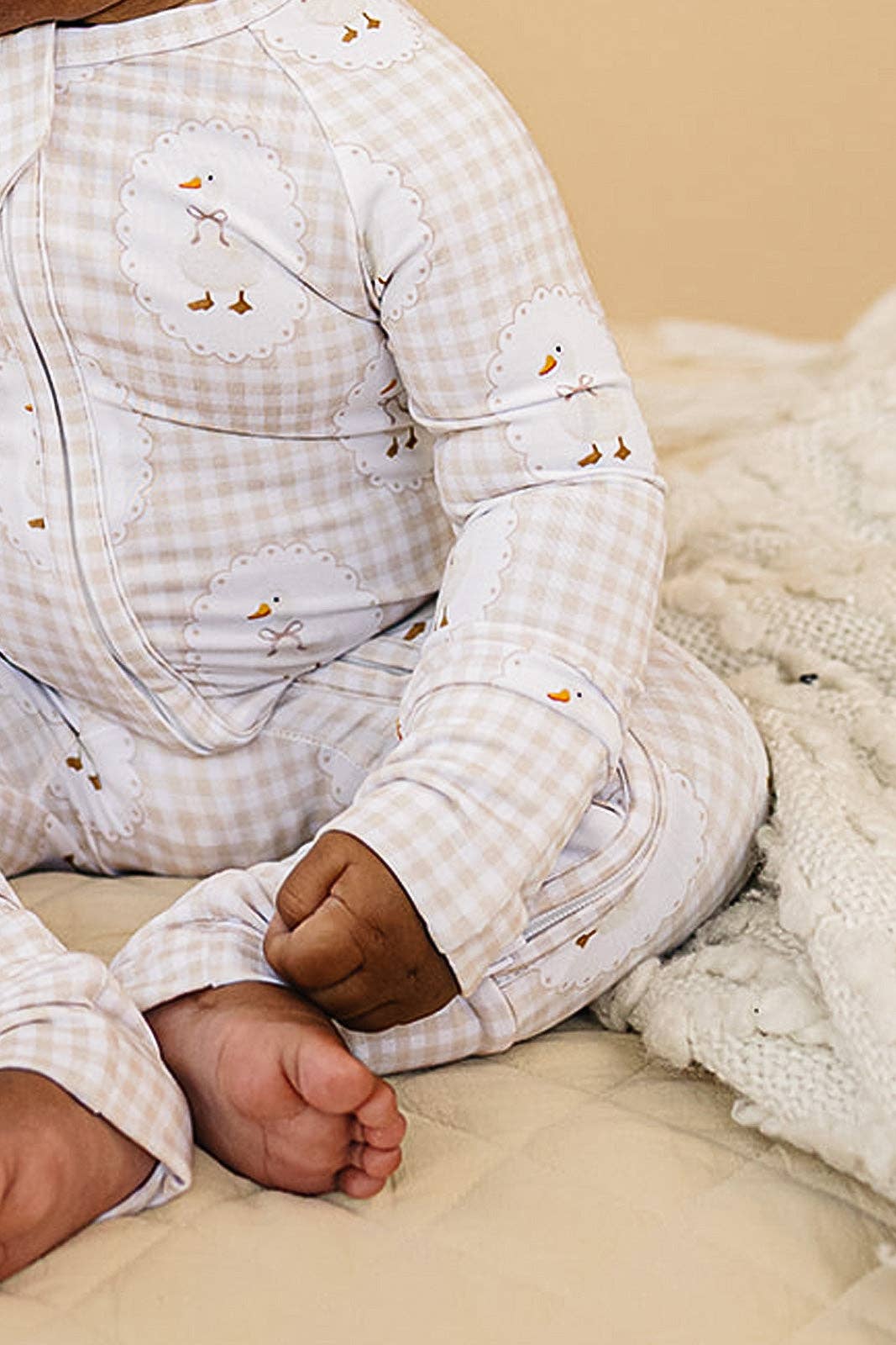 Bamboo Zip Romper | Gingham & Goose: 6-12M