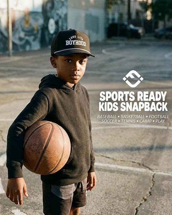 Kid's Golf Hat - Long Live Boyhood - Black: X-Small
