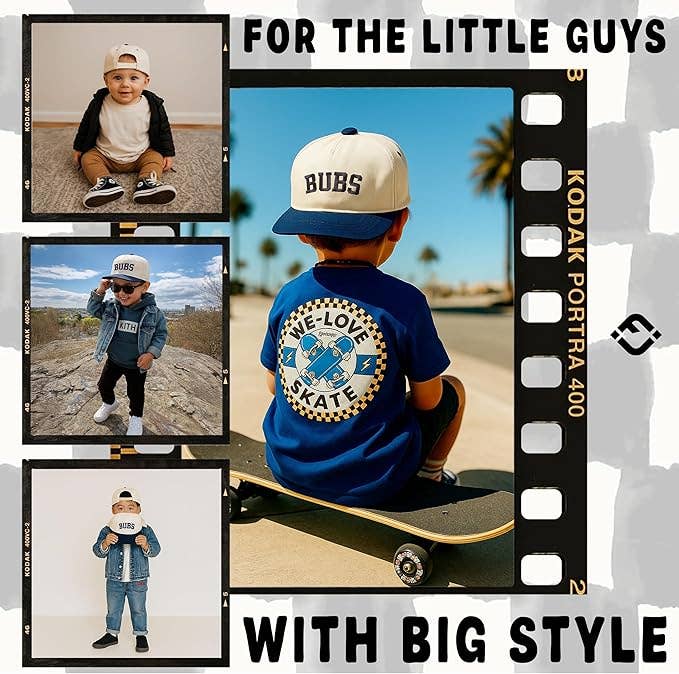 Kids/Baby Two Tone Vintage Cap - Bubs (Navy/Beige): Toddler (12-24 Months)
