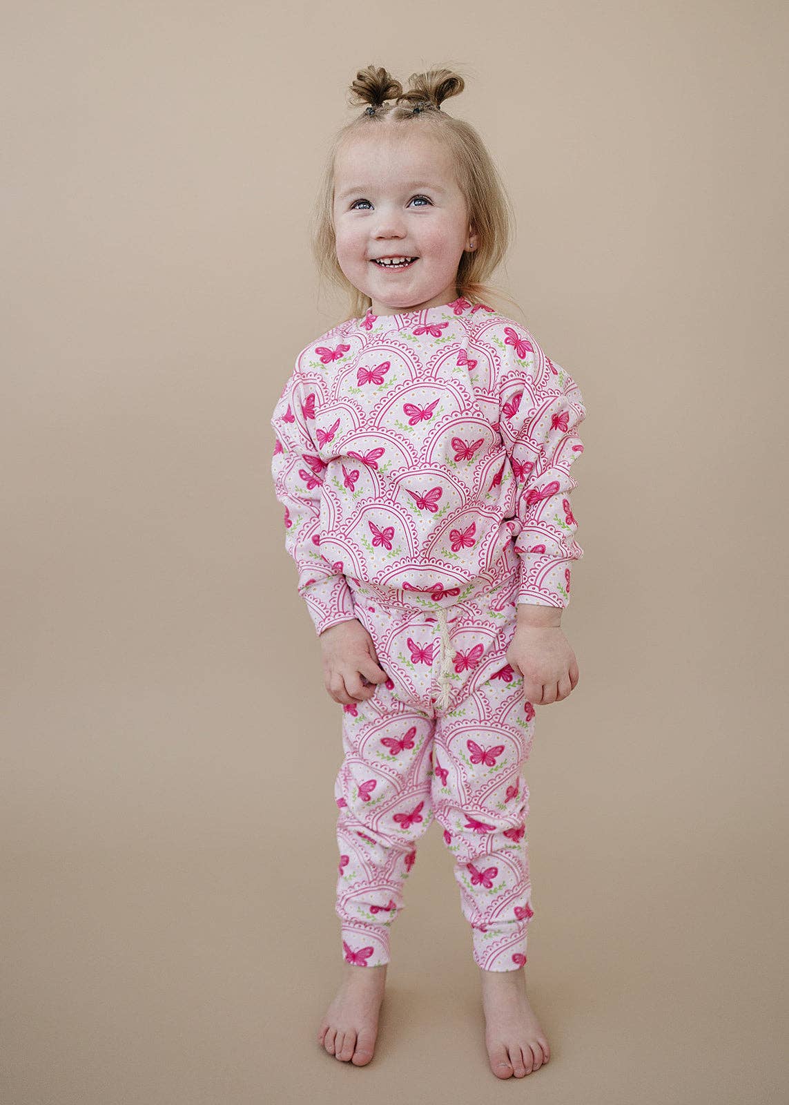 Jogger Set | Pink Butterfly: 2T