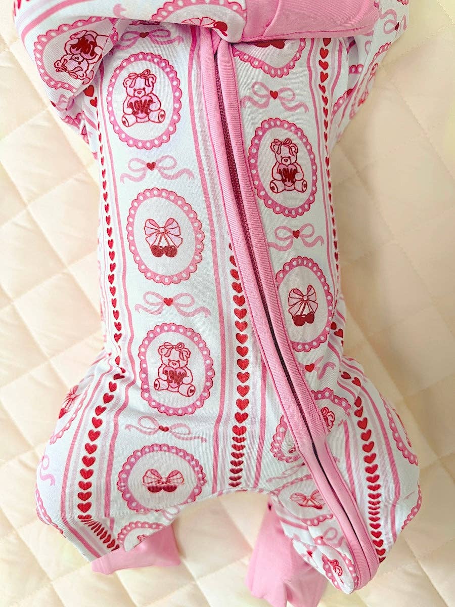 Bamboo Zip Romper | Cherry Bear: 12-18M