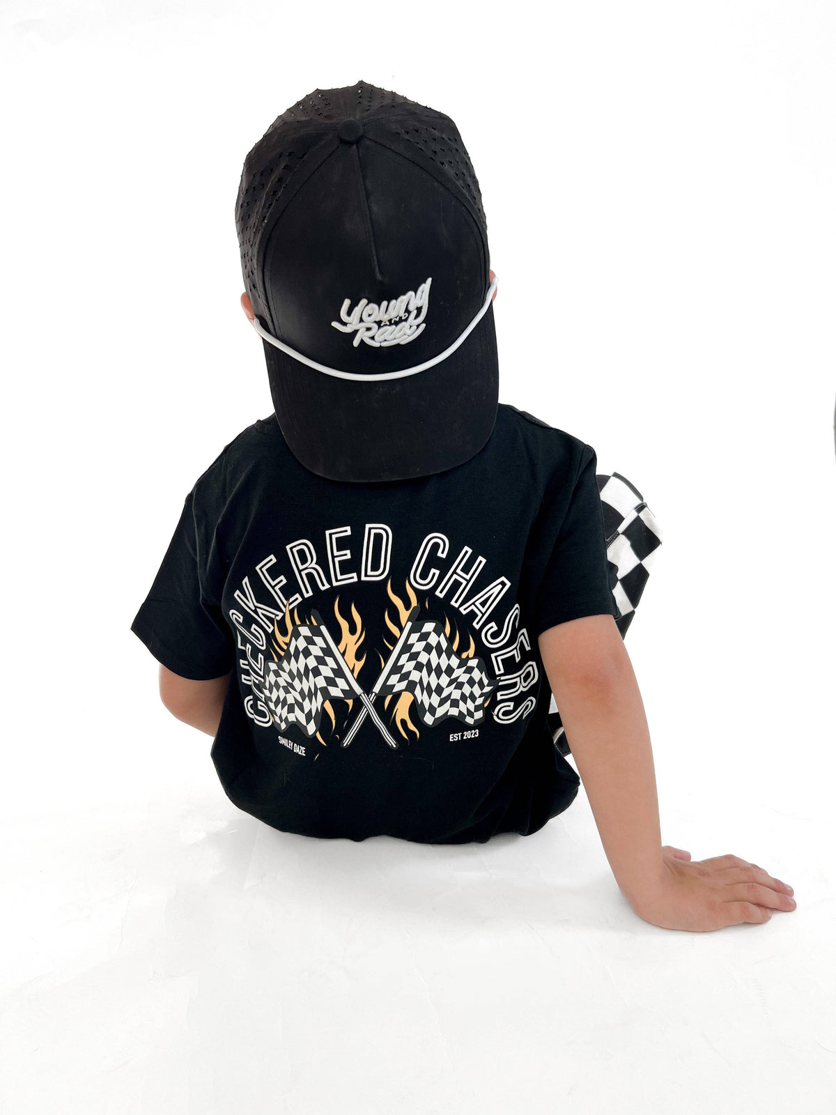 CHECKERED CHASER • BAMBOO TEE: 12/18m