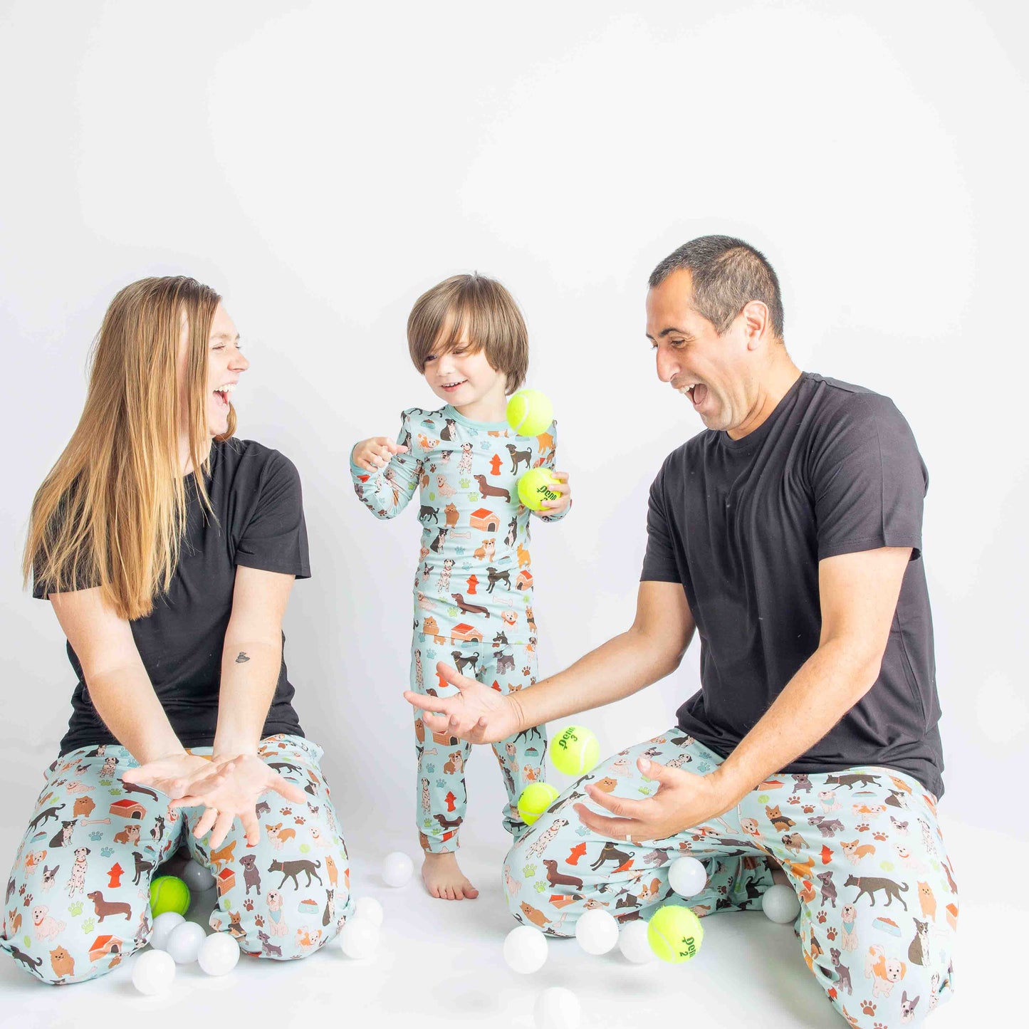 Dogs Bark Pets Adult Bamboo Pajamas Unisex Sleep Pants: Blue/Multi / M