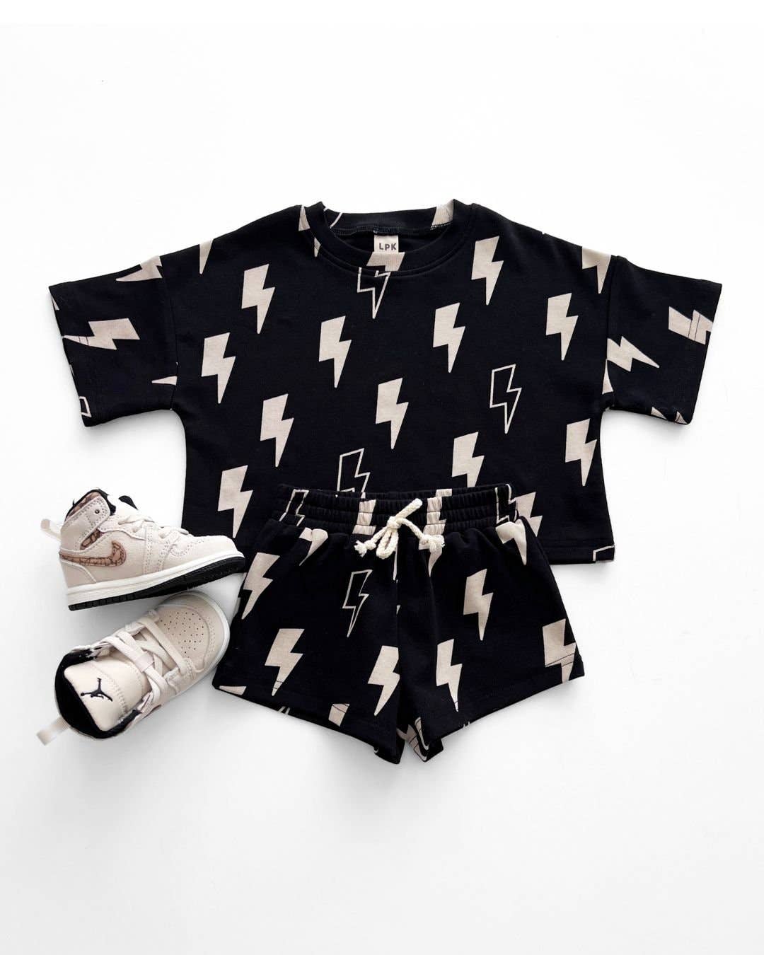 Shorts Set | Black Bolts: 3T