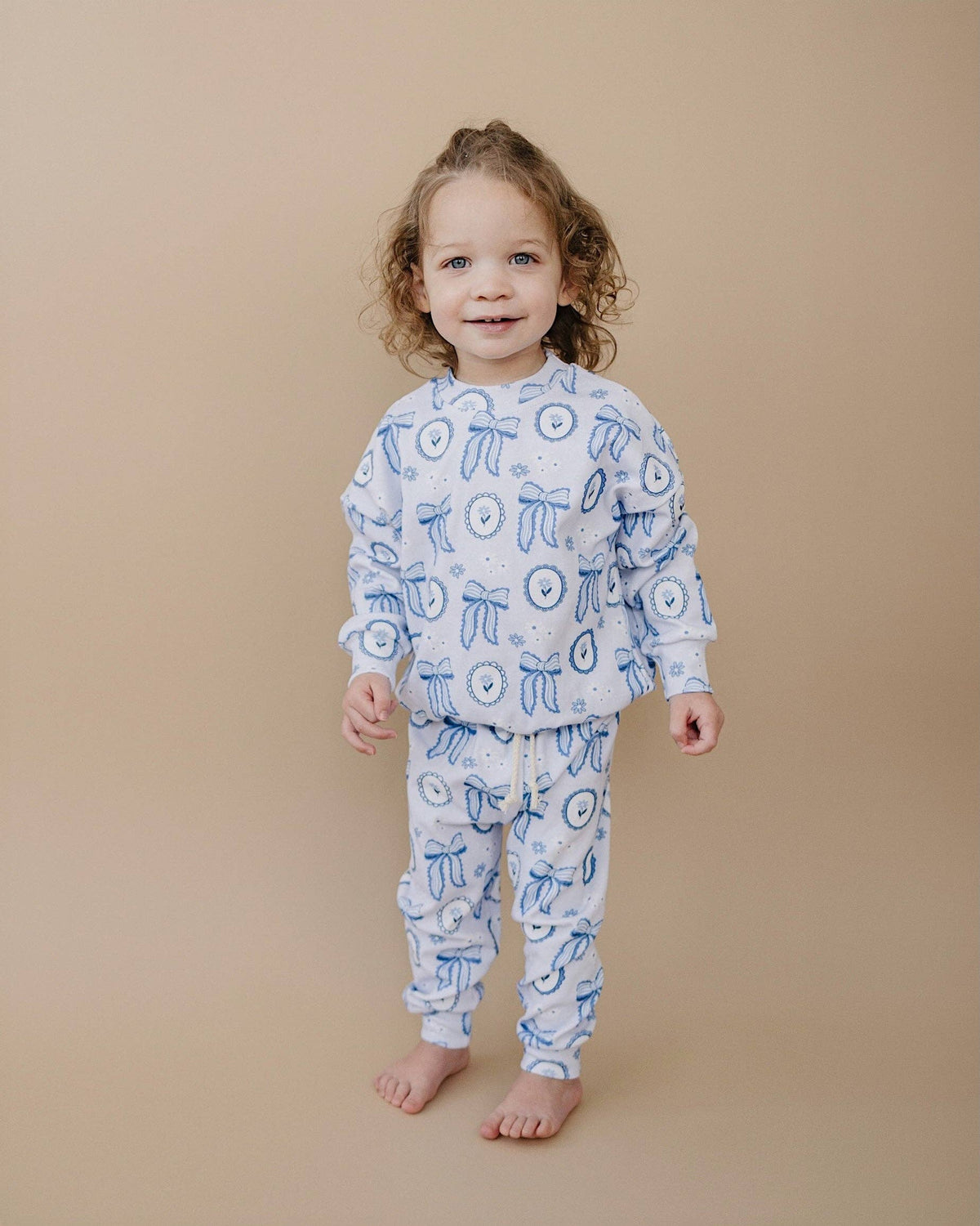 Jogger Set | Blue Bow: 12-18M