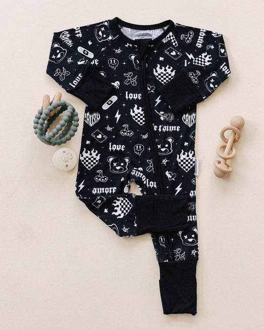 Bamboo Zip Romper | Wild Heart: 3-6M