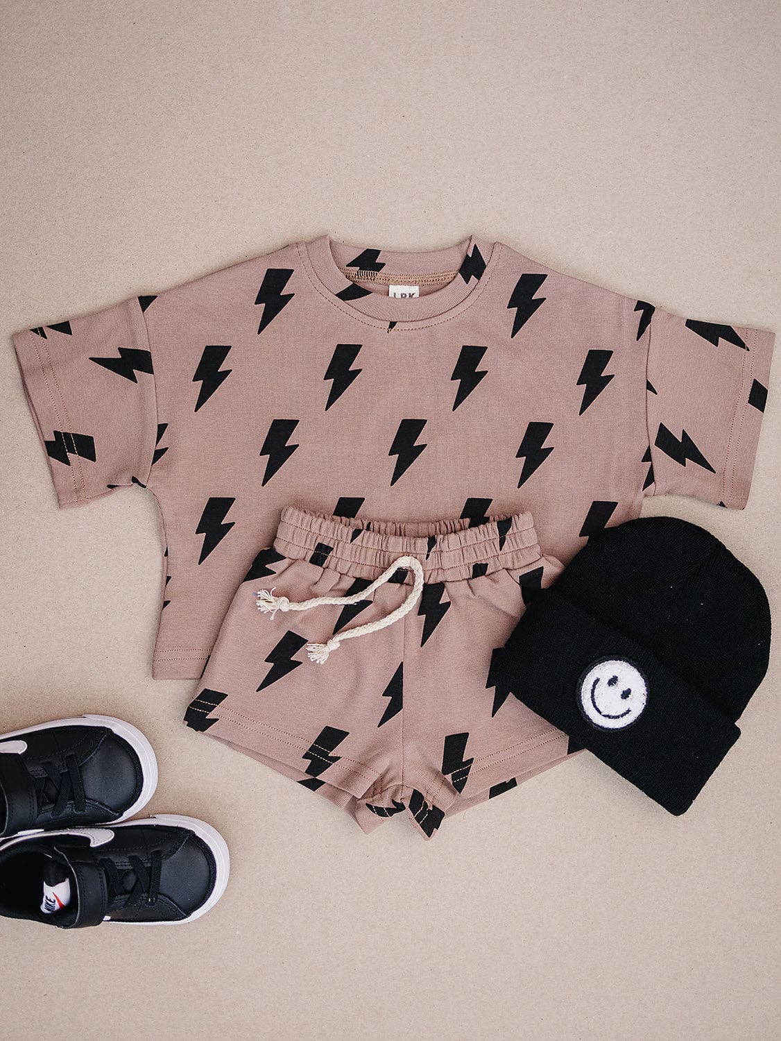 Shorts Set | Mocha Bolts: 4T
