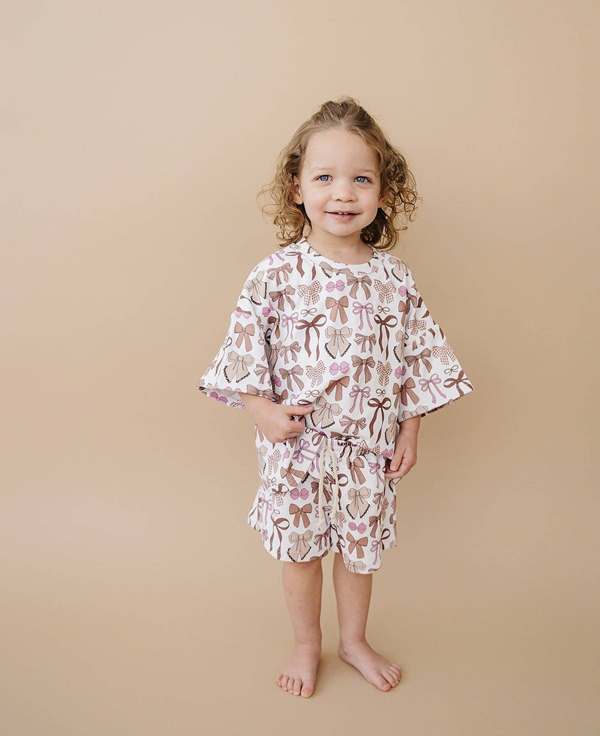 Shorts Set | Mocha Bows: 2T