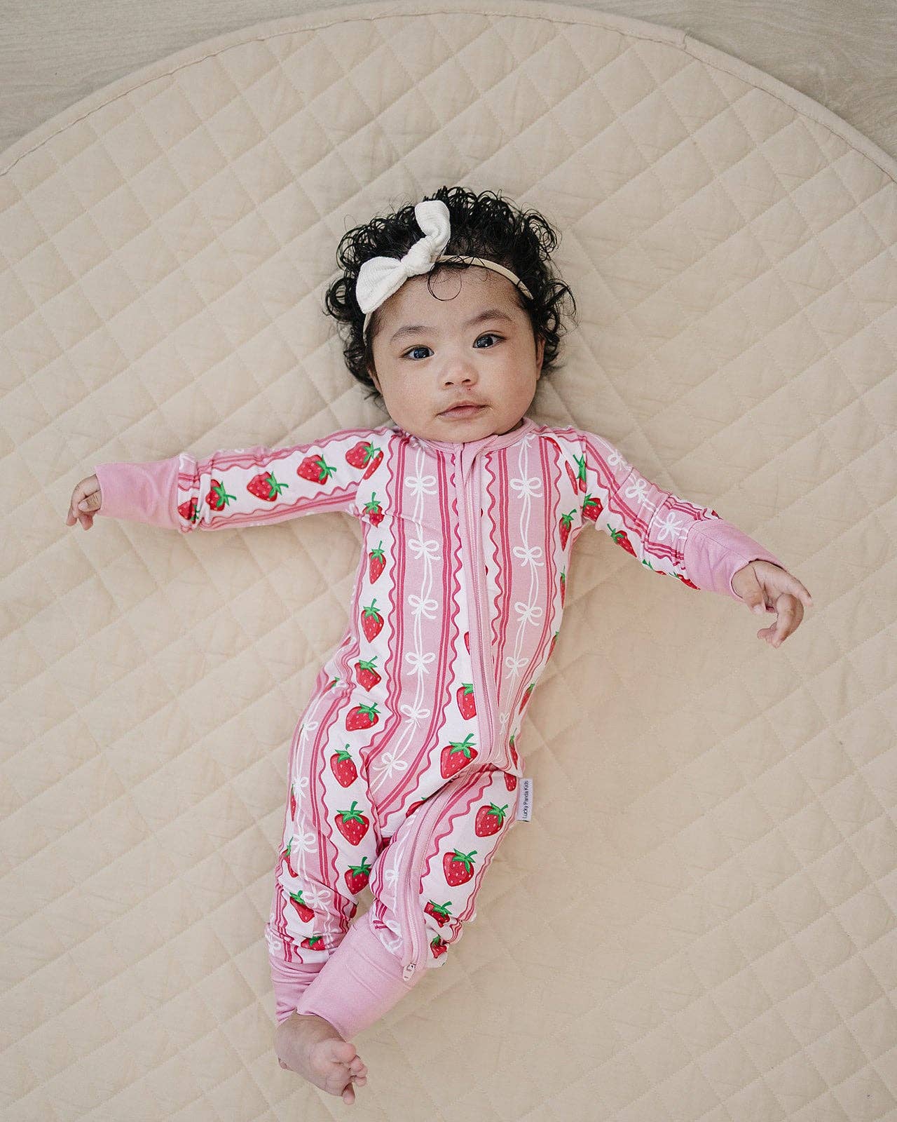 Bamboo Zip Romper | Strawberry: 6-12M