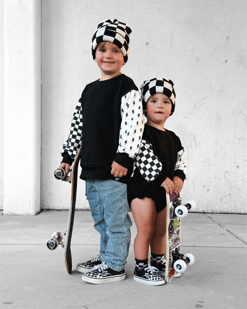 RAD • CREWNECK • CHECKERED + BOLTS: 12/18m