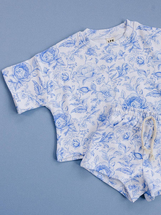 Shorts Set | Blue Flowers: 2T