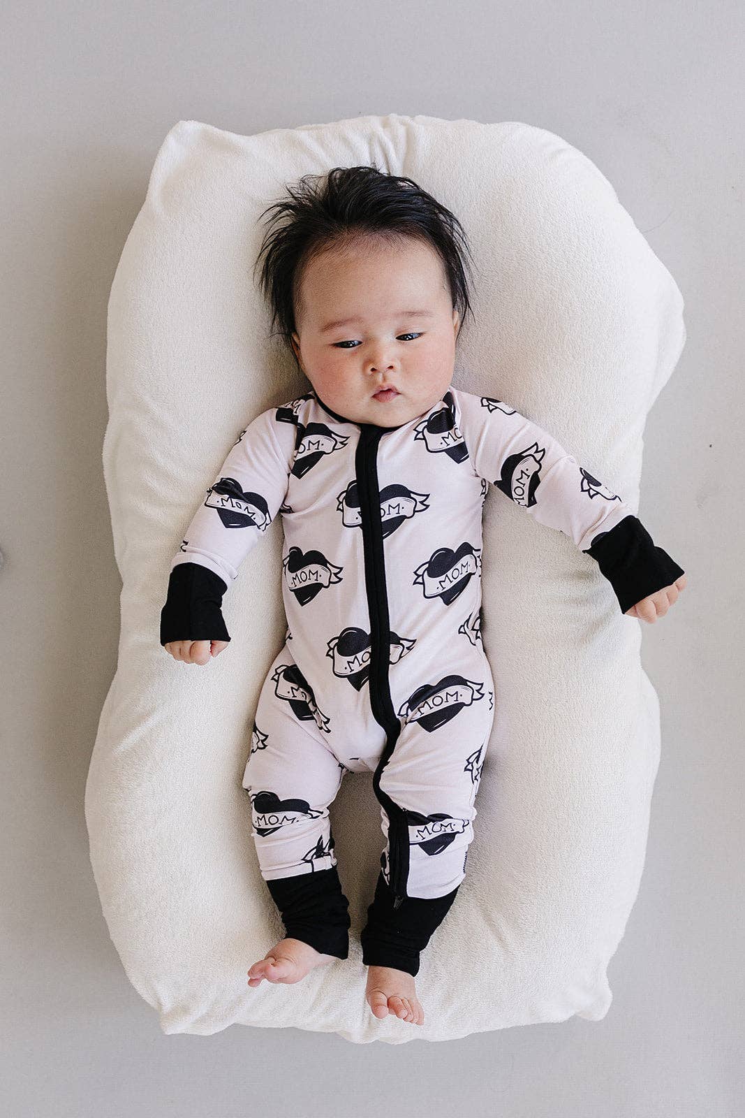 Bamboo Zip Romper | Mom Tattoo: 3-6M